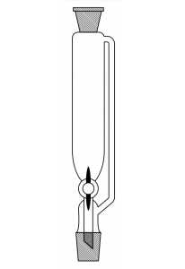 Dropping Funnel Ungraduated, Equalising Side Arm, PTFE key 25ml